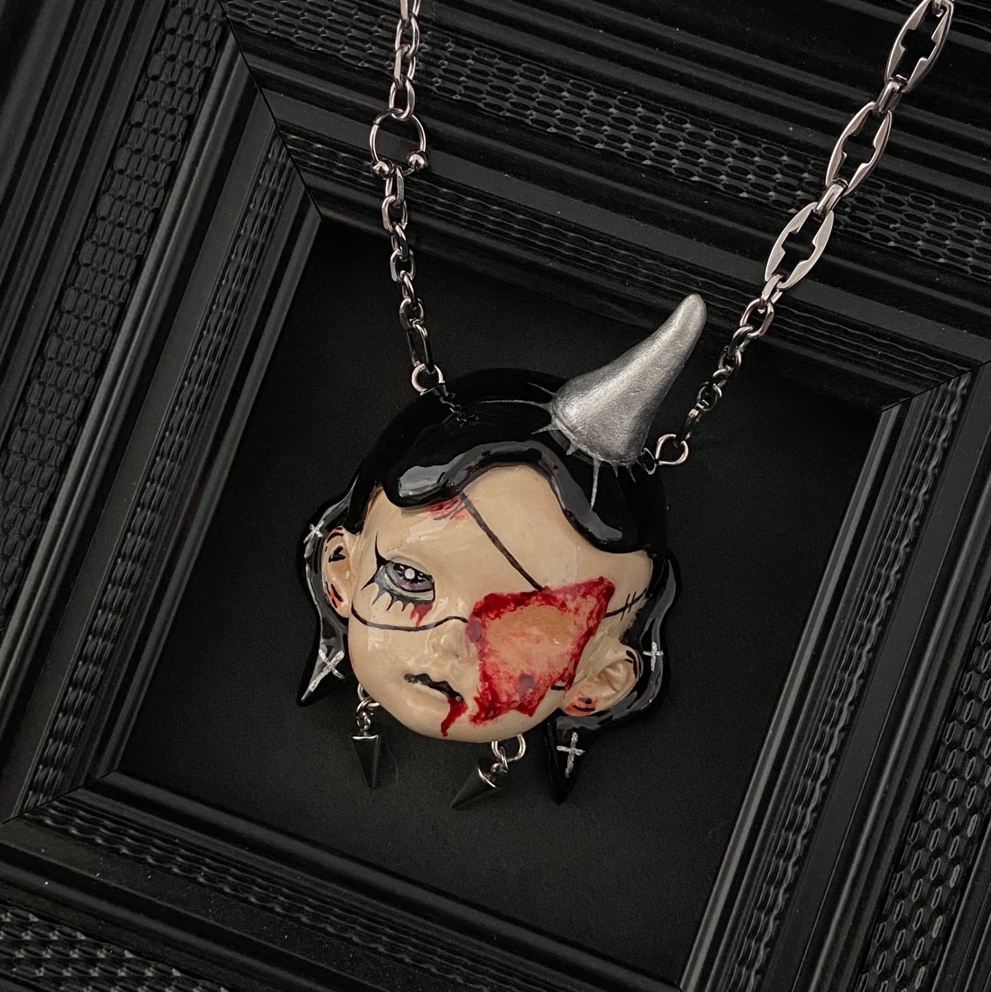 Doll Head Pendant Necklace | Dollcore Stone Clay Gift