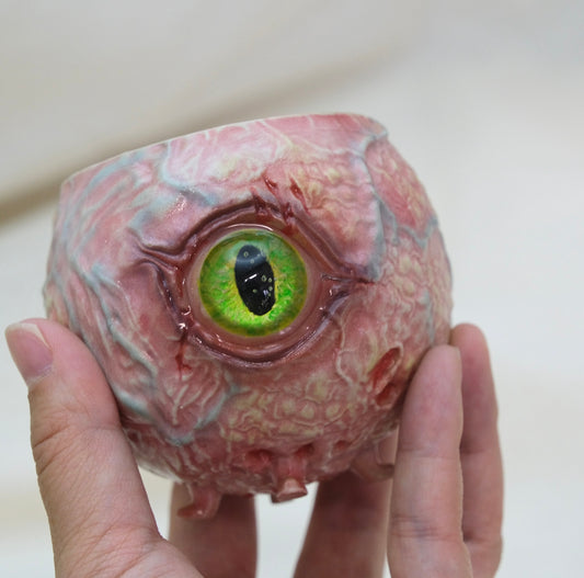 Cthulhu style ceramic handleless cup, can also be used as art decoration