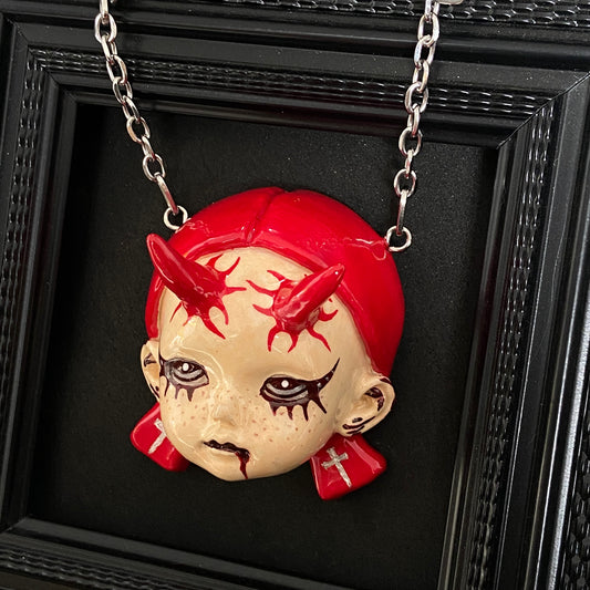 Doll Head Pendant Necklace | Dollcore Resin Gift