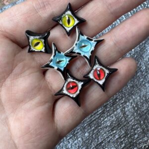 Gothic Star Eye Stud Earrings: Handmade Clay Witchy Jewelry