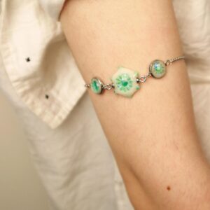 Handmade Gothic Star Eye Bracelet: Polymer Clay Celestial Jewelry