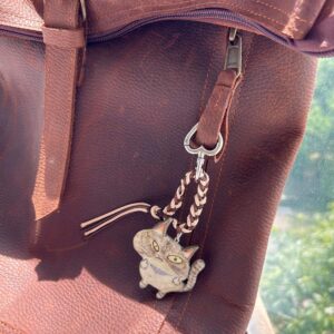 Grumpy Cat Necklace & Keychain: Handmade Funny Middle Finger Clay Pendant