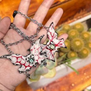 Handmade Butterfly Pendant Necklace |  Dark Aesthetic Kawaii Accessories, Indie Girl Edgy Gift for Women, Cute Halloween Gift